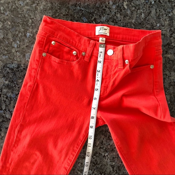 J CREW Orange/Red 9” High-Rise Toothpick Jeans - Picture 7 of 10